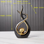 Ceramic Nordic Figurine – Modern Minimalist Statue for Home Living Room Decor