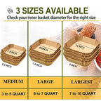 Square Air Fryer Parchment Liners – 23cm Non-stick Paper for Baking Cooking