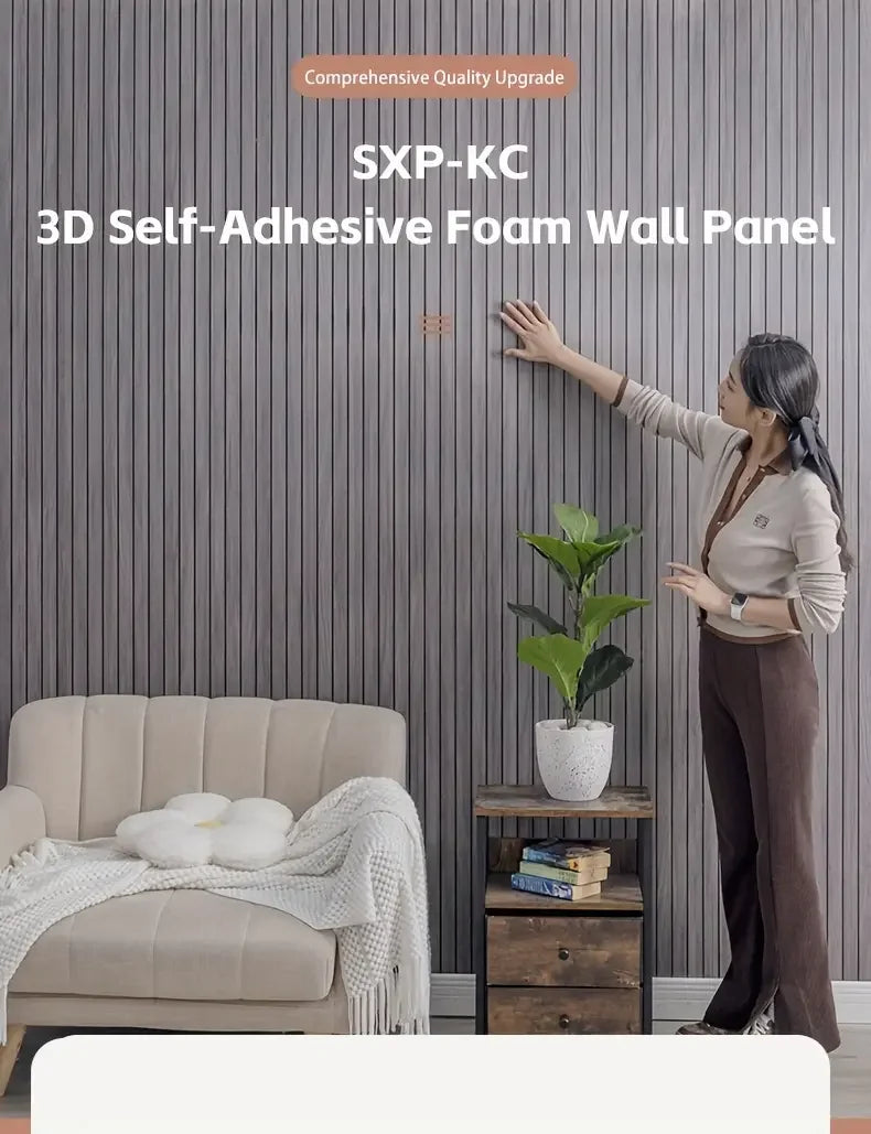 3D Self-Adhesive Wall Panels – Waterproof Foam Grille for Home Decor
