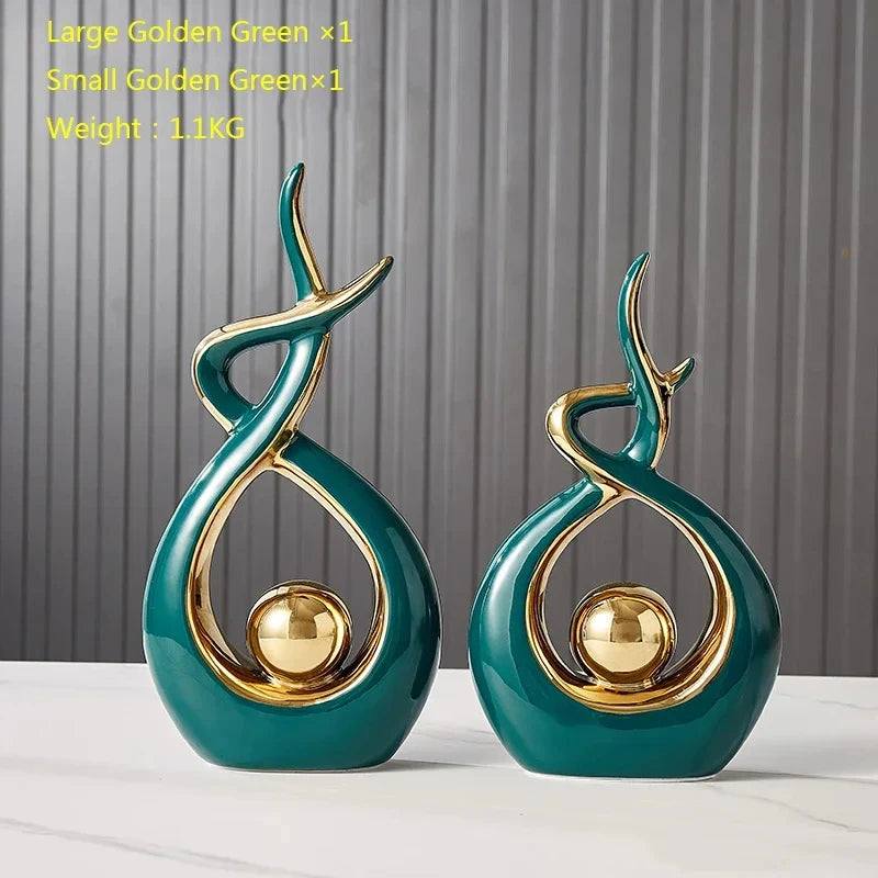 Ceramic Nordic Figurine – Modern Minimalist Statue for Home Living Room Decor