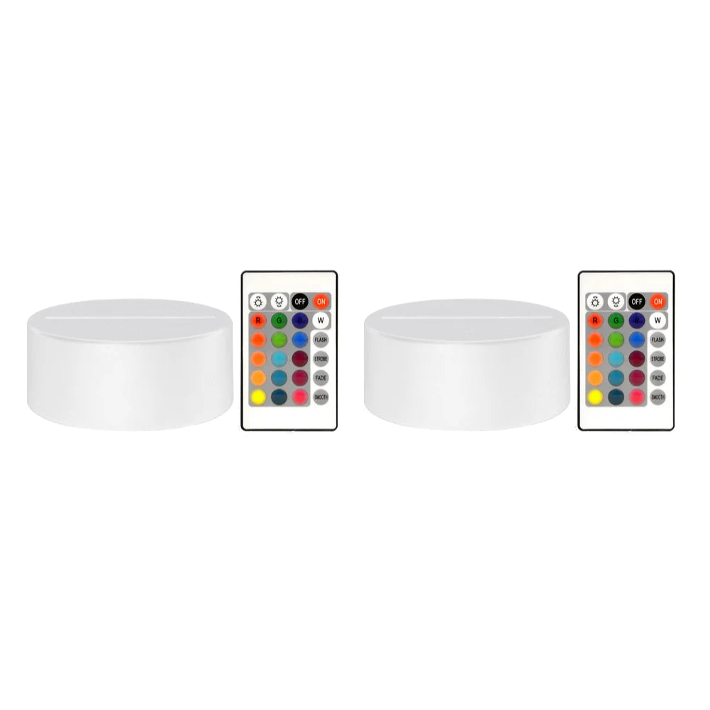 RGB LED Night Light Base – 16 Color Display Stand for Acrylic Art