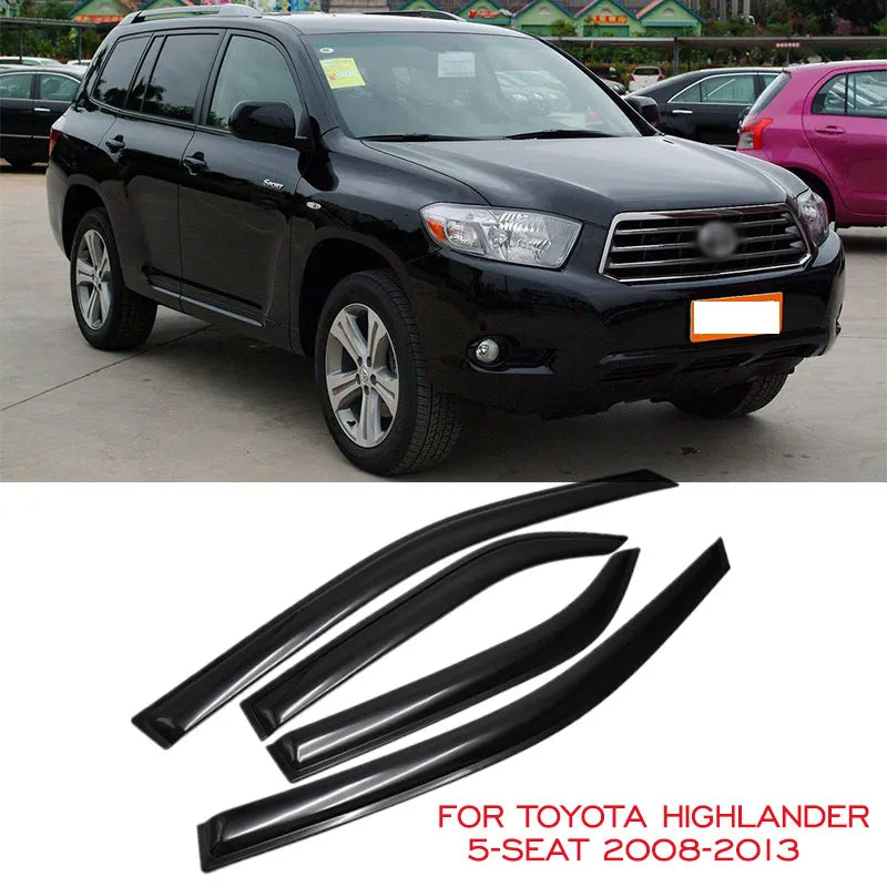 Window Deflector Set – Rain and Sun Guards for Toyota Highlander 2008-2013