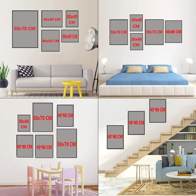 Laundry Room Canvas Wall Art – Laundry Care Guide Symbol Decor for Home