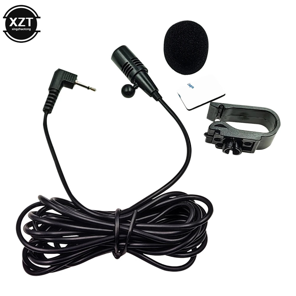 External Wired Microphone – 2.5mm/3.5mm Stereo Plug for Car Radio Hands-Free