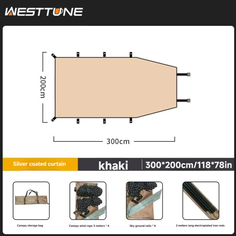 Portable Car Awning Tarp – Lightweight Vehicle Shelter for Camping