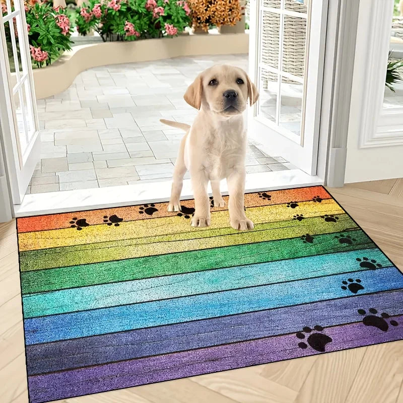 Absorbent Cat Paw Doormat – Decorative Non-Slip Floor Rug for Home Entrance