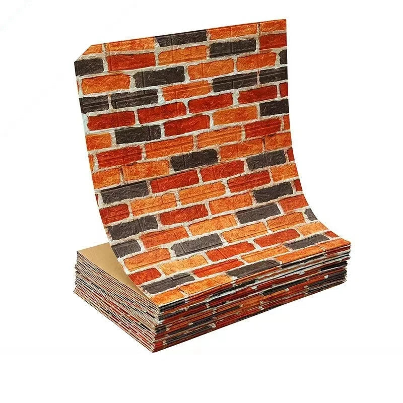 3D Self-Adhesive Brick Wallpaper – Waterproof Peel and Stick for Home Decor