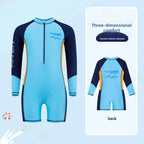 Boys Long Sleeve Swimsuit – UV Protection One-Piece for Summer Swimming