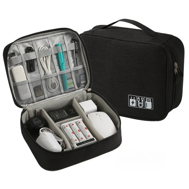 Waterproof Travel Cable Organizer – Double Layer Case for Electronics