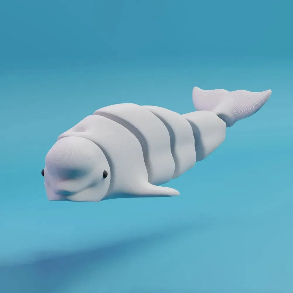 3D Printed Flexible Shark Figurine – Articulated Animal Ornament for Decor