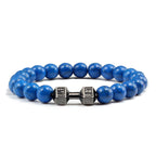 Volcanic Stone Dumbbell Bracelet – Matte Lava Bead Jewelry for Fitness Enthusiasts