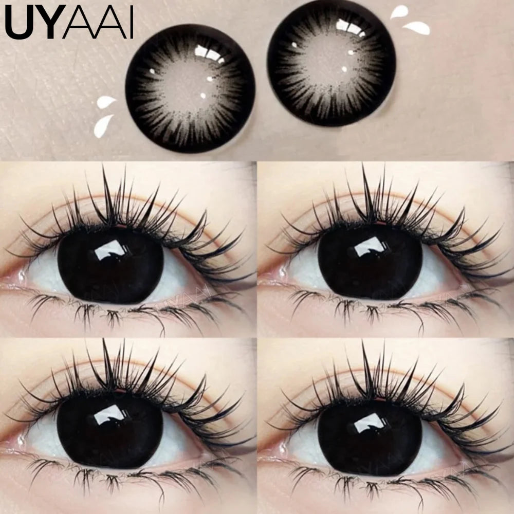 Color Contact Lenses – Natural 14.5mm Big Black and Brown Pupils for Beauty Makeup