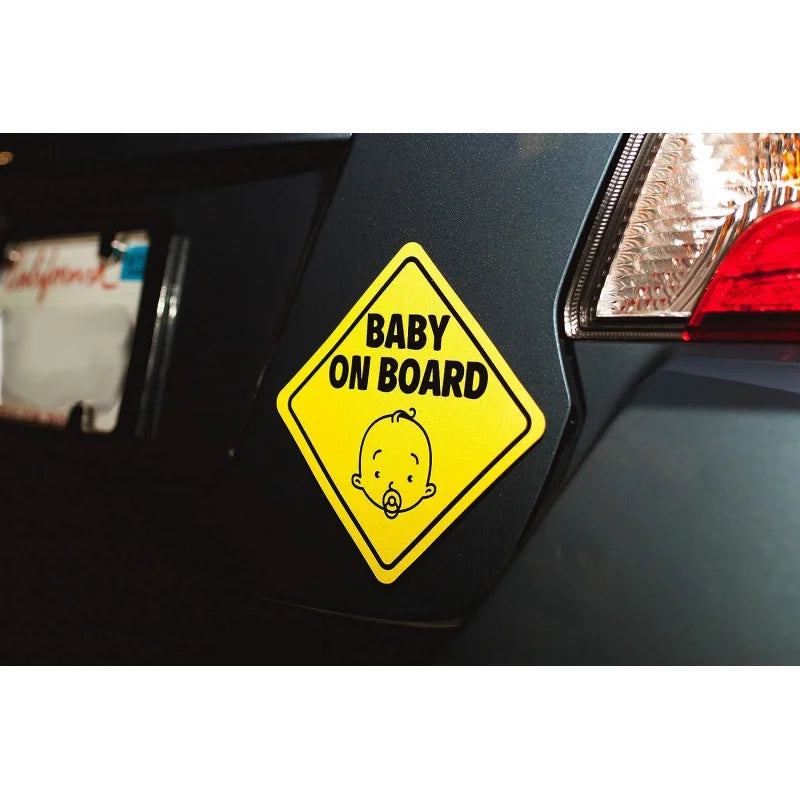 Reflective Magnetic Baby on Board Sign – Car Safety Decal for Parents