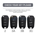 Carbon Fiber Car Key Case – Protective Keychain Cover for Peugeot and Citroen