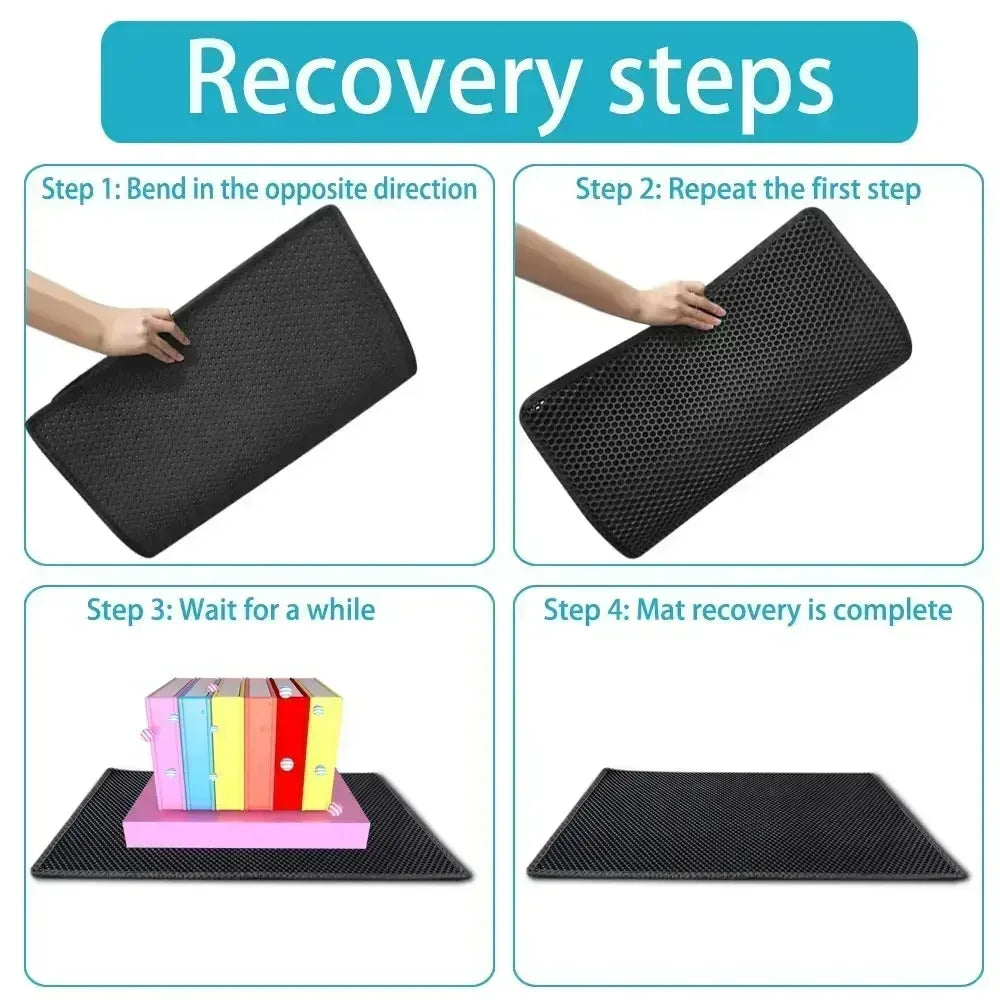 Large Waterproof EVA Cat Litter Mat – Double Layer Tray for Pet Hygiene