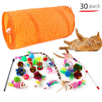Interactive Cat Play Tunnel – Foldable Mouse and Fish Toy Set for Pets