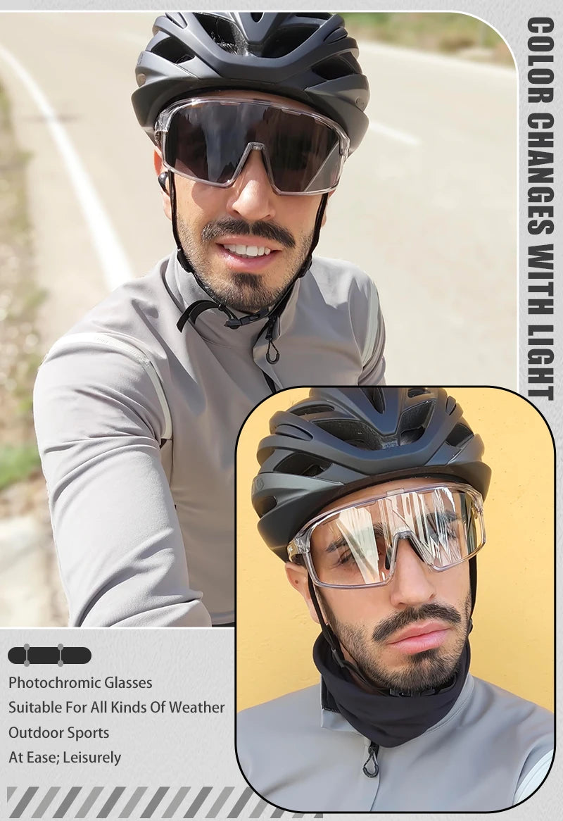 Photochromic Cycling Sunglasses – UV400 Protective Eyewear for MTB Sports