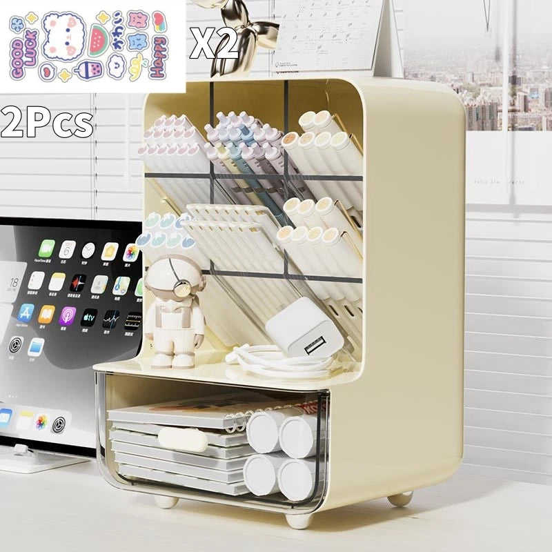 Slanted Desk Organizer – Large Capacity Stationery Holder for Office Storage