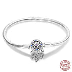 925 Sterling Silver Charm Bracelet – Adjustable Green Zircon for Birthday Gifts