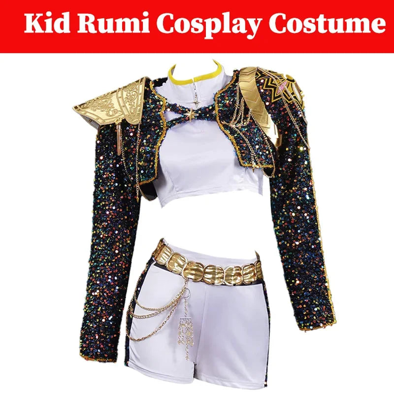 Demon Hunter Cosplay Uniform – Kids Black and Gold Costume for Halloween