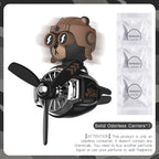 Pilot Bear Car Air Freshener – Cartoon Vent Clip for Interior Decoration