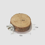 Wooden Pet Perch Platform – Natural Branch Stand for Bird and Hamster Cages