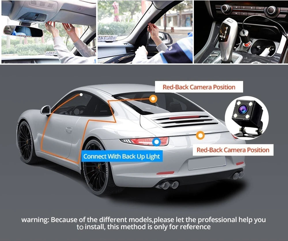 Triple Lens Car Dash Cam – 1080P 3-Channel Video Recorder for Vehicle Security