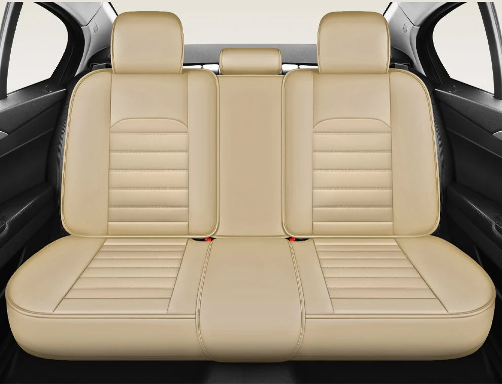 Full-Wrap Leather Car Seat Covers – Durable Universal Fit for All-Season Driving