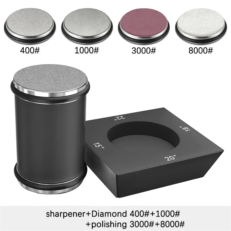 Rolling Knife Sharpener – Diamond Whetstone Kit for Straight Edge Blades