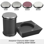 Rolling Knife Sharpener – Diamond Whetstone Kit for Straight Edge Blades