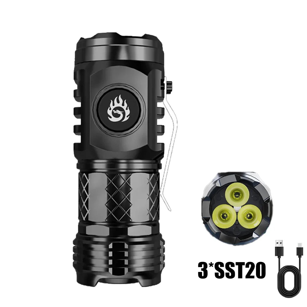 Rechargeable LED Flashlight – High-Lumen USB Torch for Camping and Hiking