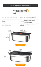 316 Stainless Steel Bento Box – Leak-Proof Food Container for Camping Lunch