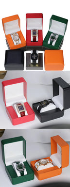 Black PU Leather Watch Box – Single Display Case with Pillow for Men