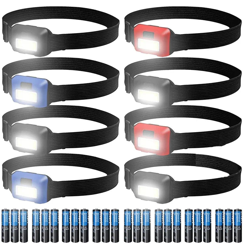 LED COB Headlamp – Waterproof Bright Flashlight for Outdoor Camping and Kids