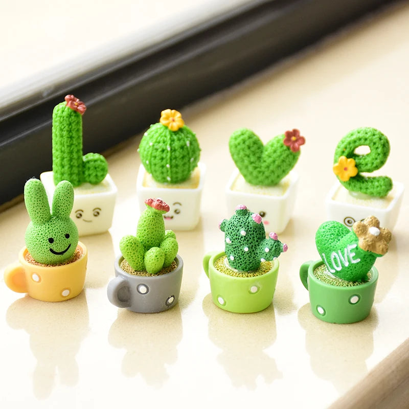 Mini Resin Succulent Cactus Pots – Decorative Plants for Home and Office