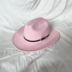 Vintage Wide Brim Cowboy Hat – Leather Western Style for Men and Women