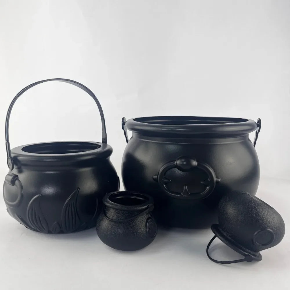 Large Plastic Cauldron – Halloween Candy Holder for Party Decorations