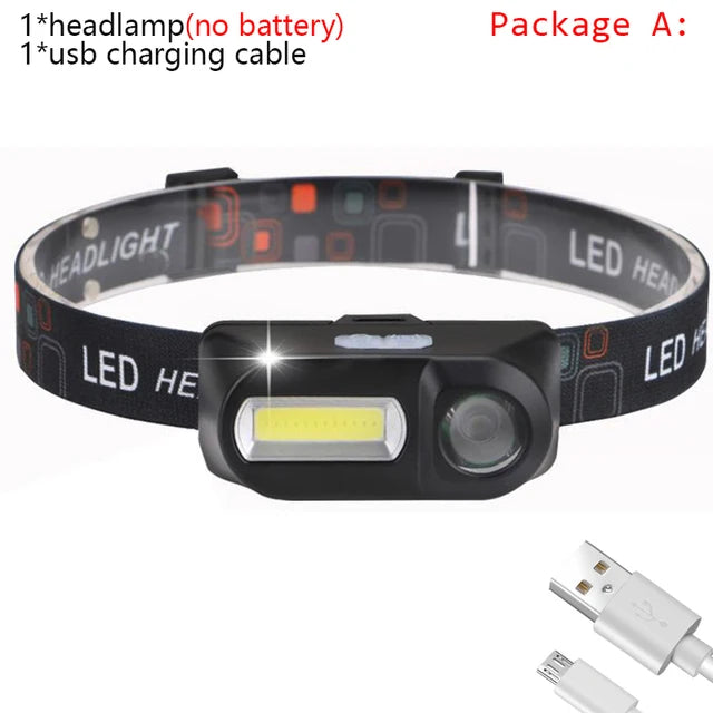 USB Rechargeable LED Headlamp – Waterproof 2500lm Light for Outdoor Camping