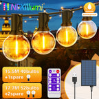 G40 Solar LED String Lights – Weatherproof Shatterproof Decor for Patio