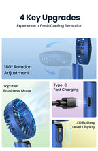 Portable Handheld USB Fan – 5000mAh Rechargeable Desk Fan for Outdoor Travel