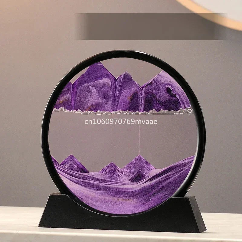 3D Moving Sand Art Frame – Dynamic Liquid Hourglass for Office Home Decor