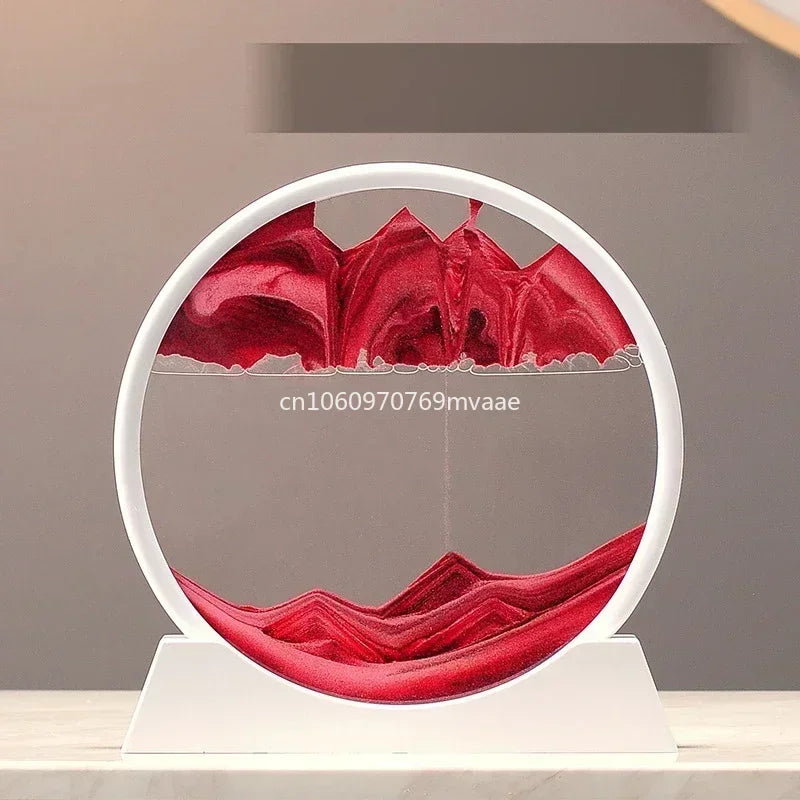 3D Moving Sand Art Frame – Dynamic Liquid Hourglass for Office Home Decor