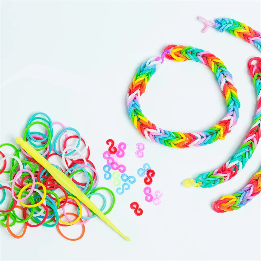 Elastic Loom Bands – Colorful DIY Jewelry Making Kit for Kids Crafts