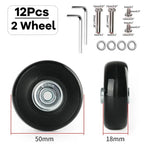 Luggage Replacement Wheels – Silent Repair Kit for Travel Suitcase