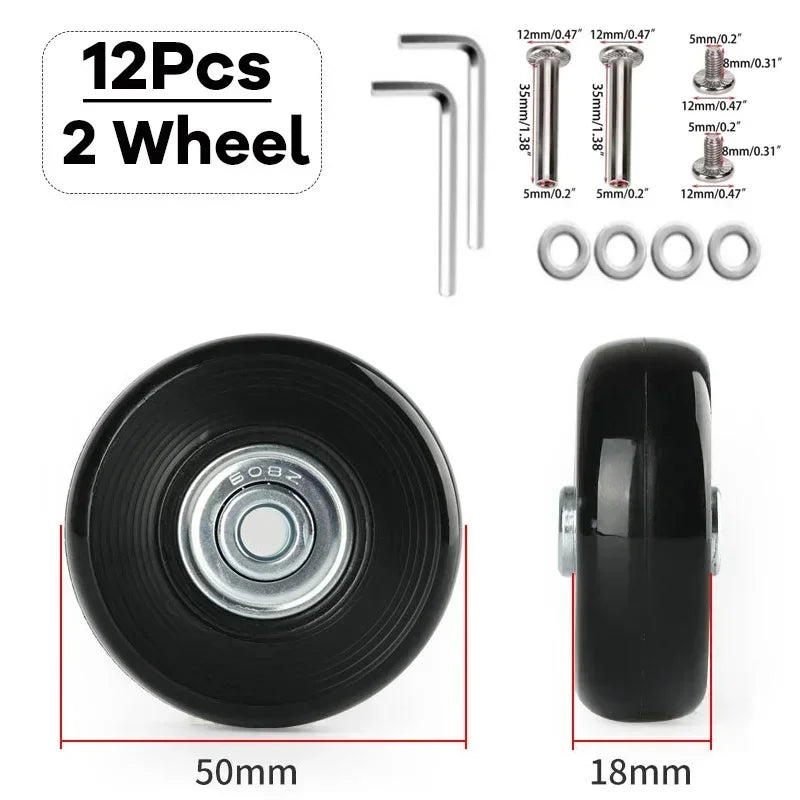 Luggage Replacement Wheels – Silent Repair Kit for Travel Suitcase