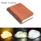 Wooden Book Lamp – Folding RGB LED Night Light for Bedroom Decor Kids Gift