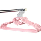 Heart Pattern ABS Clothes Hangers – Durable Organizers for Family Clothing