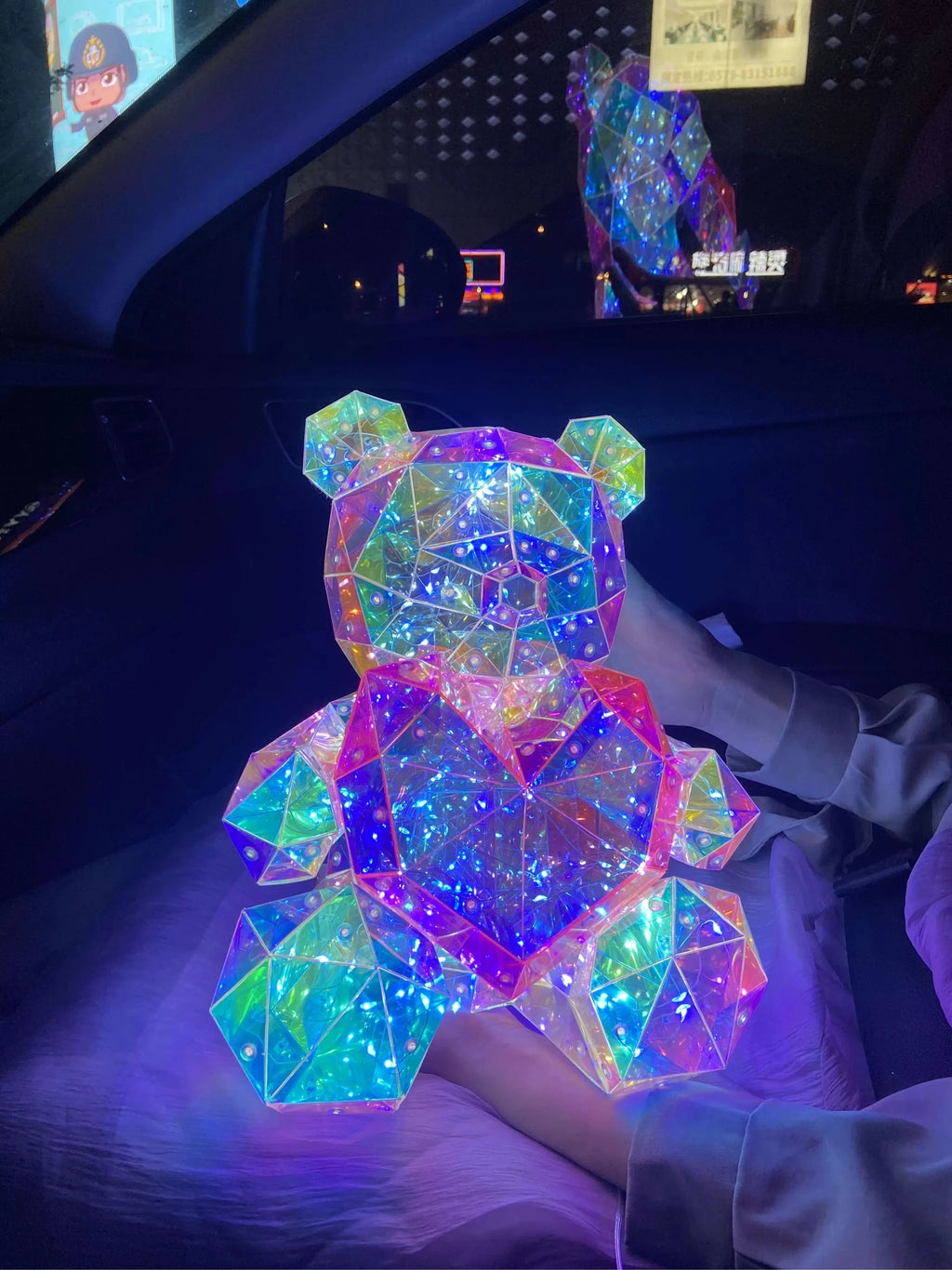 LED Teddy Bear Night Light – 30cm Colorful Plush Gift for Bedroom Decor