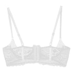 Wetlook Leather Push Up Bralette – Underwire Lace Lingerie for Sexy Cosplay