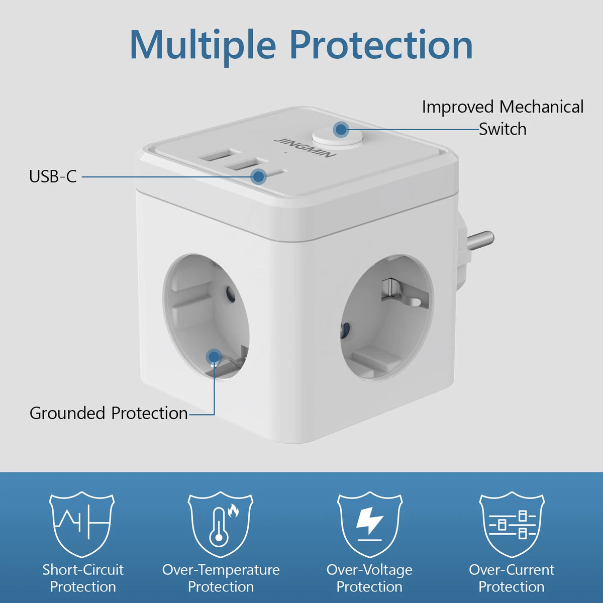 Wall Socket Extender – USB Charging Cube Adapter for Travel and Office